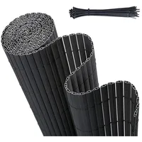 Sekey PVC Sichtschutzmatte Doppelte Verstärkung Innen, Sichtschutz Garten, Anthrazit 300x100 cm