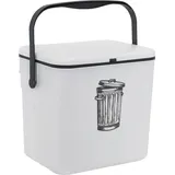 Spetebo Kunststoff Mülleimer weiß zum Einhängen - 25 x 23 cm - Küchenschrank Abfalleimer mit Deckel - Hängemülleimer Biomüll Behälter Kosmetik Eimer für Küche Bad