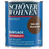 SCHÖNER WOHNEN-Farbe Protect Buntlack RAL 8011  (Nussbraun, Seidenmatt, 750 ml, Lösemittelbasiert)