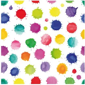 Ti-Flair 20 Servietten Papier 33x33cm 3-lagig hochwertige Einweg Papierservietten mit Farbklecksen Motivservietten Geburtstag Kindergeburtstag Party Bunt