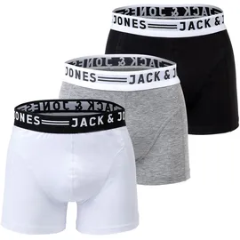 JACK & JONES Sense Trunks grau/schwarz/weiss S 3er Pack
