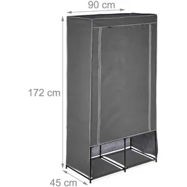 Relaxdays Stoffschrank, mit 6 Fächern, HBT 172 x 90 x 45 cm, stabil, Faltschrank mit Bezug, anthrazit