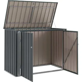 vidaXL Gartenlagerbox 151,5 x 82 x 110,5 cm Stahl schwarz