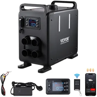Vevor 8 kW Dieselheizung 12 V / 24 V All in One Diesel-Luftheizung mit Bluetooth App-Steuerung & Fernbedienung & Anzeigebildschirm & CO-Alarm, schnell aufheizende vertikale tragbare Dieselheizung