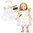 Heless 1152 - Kleid für Puppen im Design Schutzengel mit Sternen-Haarband, Gr. 28-35 cm