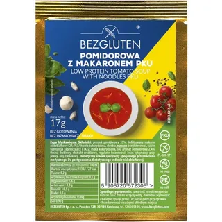 Bezgluten PKU Pasta Tomatensuppe eiweißarm glutenfrei 17 g