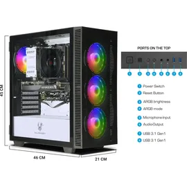 Ankermann Highscore Gaming V3 Intel Core i9-12900F | Nvidia GeForce RTX 5070 12GB 32GB DDR5 RAM 1TB NVMe SSD Windows 11 WLAN & Bluetooth | Libre Office