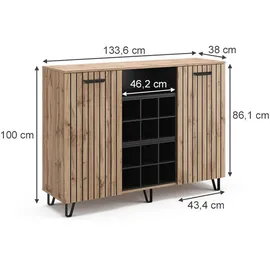 Vicco Kommode Amber 133,6 x 100 cm Braun