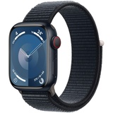 Apple Watch Series 9 GPS + Cellular 41 mm Aluminiumgehäuse mitternacht, Sport Loop mitternacht One Size