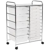 Costway Rollwagen mit 15 stapelbaren Schubladen,