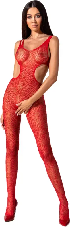 PASSION  Woman BS085 Bodystocking One Size - Rot / ONE SIZE