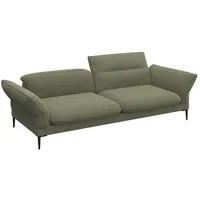 FLEXLUX 3-Sitzer Salino, Funktionssofa, Relaxsofa, Sofa mit Arm- und Kopfteil-Verstellungen, Kaltschaum & Stahl-Wellen grün