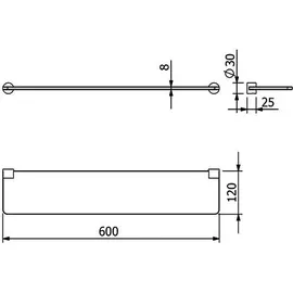 Kludi VELA R Glasablage 58973N5 Stainless Brushed Nickel PVD