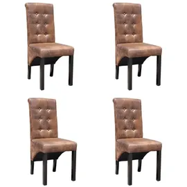 vidaXL Esszimmerstühle 4 Stk. Braun Kunstleder