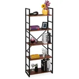 Relaxdays Bücherregal mit 5 Ebenen, Industrial, HxBxT: 158,5 x 30 cm, -