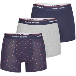 Happy Shorts Herren Retro Boxer Red Heart 3er Pack