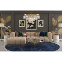 kaiser möbel Ecksofa L-Form Grand L 287 cm, Veloursstoff Salvador, Beige, Links - Beige