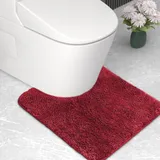 wyewye Badematte aus Mikrofaser, super dick, super saugfähig, U-Form, 2 cm, 50 x 50 cm, Rot