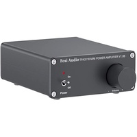 Fosi Audio V1.0B Stereo Verstärker Lautsprecher 50 W x 2, 2 Kanal Audioverstärker Mini-HiFi-Klasse D Integrierter TPA3116- mit 19 V, 4,74 A Netzteil