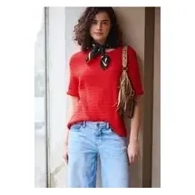 street one studio Kurzarmpullover Rot 34
