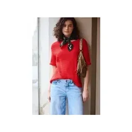 street one studio Kurzarmpullover Rot 34