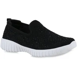 Damen Slip Ons in Schwarz