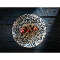 6x Bonna Alhambra Gourmet Teller rund 27cm 45cl 6cm tief Blau Porzellan Suppenteller Pasta Speise Geschirr