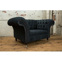 JVmoebel Chesterfield-Sessel, Chesterfield Sessel 1,5 Sitzer Design schwarz