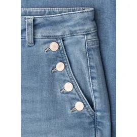 street one studio STREET ONE 7/8 Cropped Wide Leg Jeans, mit Knopfdetail - blau