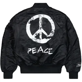 Alpha Industries Bomberjacke ALPHA INDUSTRIES "MA-1 Peace", Herren, Gr. XL, schwarz, Obermaterial: 100% Nylon; Futter: 100% Nylon; Füllung: 100% Polyester, Jacken Bomberjacke