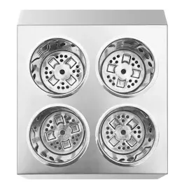 vidaXL Besteckbehälter 4 Fächer Quadratisch Edelstahl