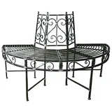 Jardinion Baumbank Halbkreis 124 x 63 x 82cm Anthrazit, Sitzbank, Gartensitzbank, runde Bank, wetterfest,