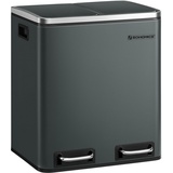 Songmics Mülleimer Abfalleimer, 30L, ergonomisch, Stahl, Metall-Fußreling
