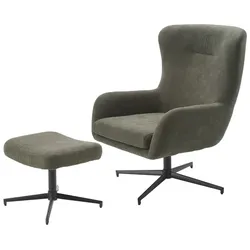 Lounge Sessel mit Hocker Aberdeen Bezug grün, Sessel 92 / Hocker 40xSessel 70 / Hocker 50xSessel 88 / Hocker 40 cm