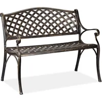 Relaxdays Gartenbank 10030987_0 schwarz/bronze Metall 102,0 cm