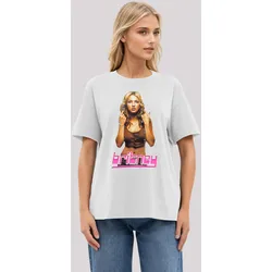 T-Shirt F4NT4STIC "Britney Spears", Damen, Gr. L, weiß (off, weiß), Obermaterial: 100% Baumwolle, casual, oversize, Rundhals, Kurzarm ohne Bündchen, Shirts, Streetwear Fashion