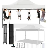 COBIZI Faltpavillon 3x3 Wasserdicht Stabil Winterfest ohne Seitenwand,Pop Up Pavillon Partyzelt,Sonnenschutz Gartenpavillon,Pavillon Faltbar mit Handtasche(3 mal 3m Schwarz)