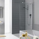 Kermi Filia XP Seitenwand FXTVD09017VPK 90x175cm, silber hochglanz, ESG klar Clean, verkürzt neben Badewanne