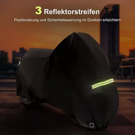 Woltu Motorradabdeckung wasserdicht Winterfest Schwarz 245 cm x 105 cm x 125 cm
