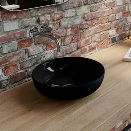 Kaldewei Miena Waschtischschale 3181, rund, ohne Überlauf, 38 cm, schwarz Perl-Effekt