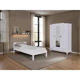 Mid.you Einzelzimmer, Weiß, Holz, Kiefer, massiv, 5 Fächer, Schlafzimmer, Komplette Schlafzimmer