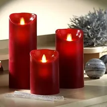 luna24 simply great ideas... LED-Kerze 3er-Set 13 18 23 cm rot