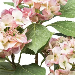CREATIV green Künstliche Pflanze Hortensienbusch in rosa im Topf