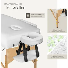 Tectake tectake® 3 Zonen Massageliege Somwang Breite 70 cm, Polsterung 7,5 cm mit Holzgestell, 218 x 102 x 90 cm