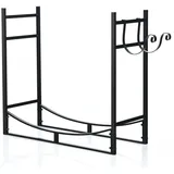 Costway Kaminholzregal mit 4 tlg. Kaminbesteck Set