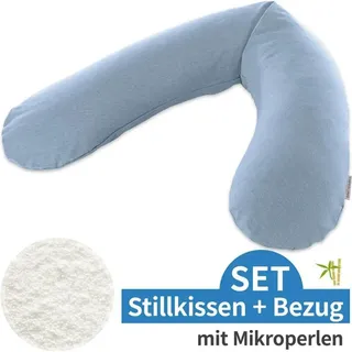 Mikroperlen Bamboo melange blau-grau