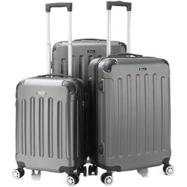 Cheffinger Reisekoffer Koffer 3 tlg Hartschale Trolley Set