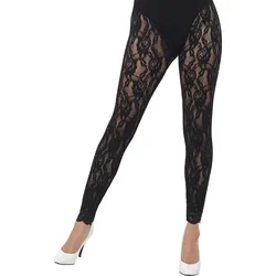Spitzenleggings im 80er Jahre Stil schwarz