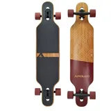 Apollo Longboard Twin Tip DT Longboard 39", aus Holz mehrlagig verleimt für Idealen Flex & Stabilität rot