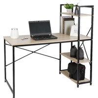 JEOBEST Schreibtisch mit Regal Computertisch Bürotisch Arbeitstisch 120*64*121cm